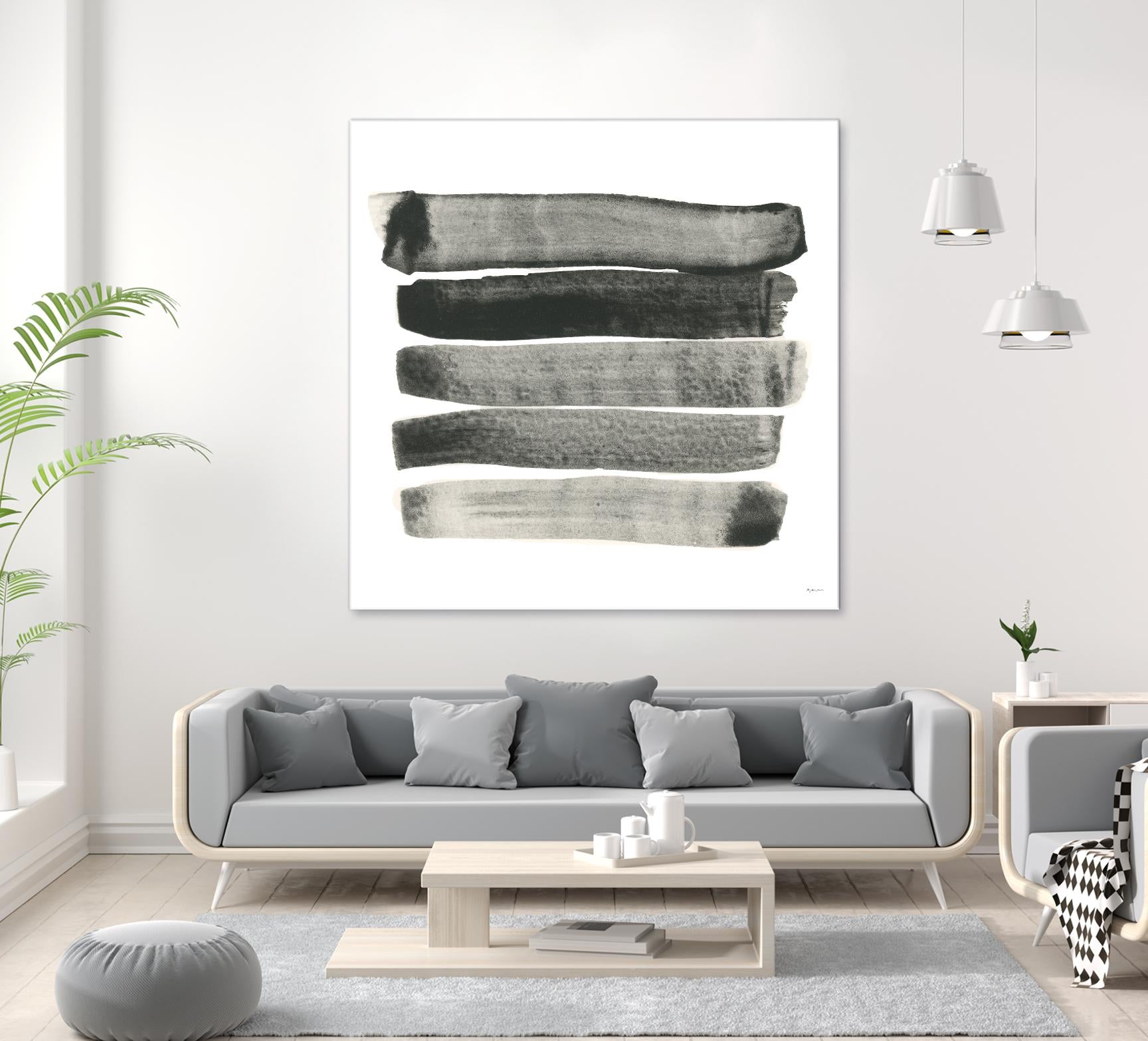 Abstract Line No. 67 - Modern Abstract Wall Art Print - Premium Canvas Painting for Home & Office Decor - Perfect for Living Room, Bedroom or Workspace