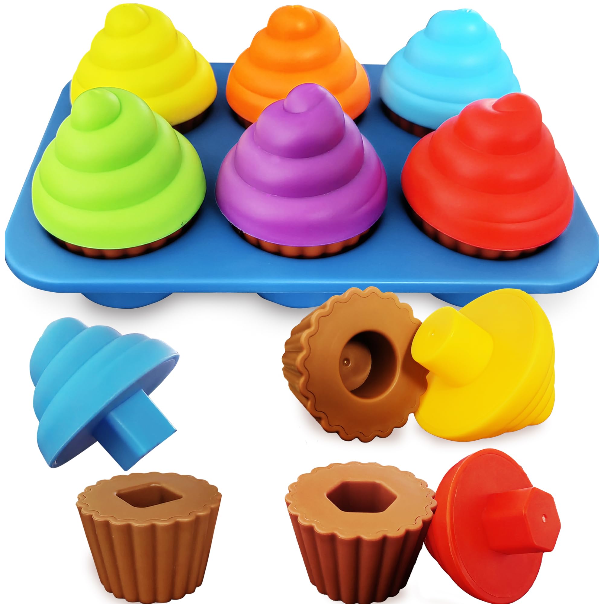 Best Cupcake Shape Sorting Toy for Toddlers 1-3 Years - Montessori Learning Colors & Geometry Sensory Toy for 18 Month Old Boys & Girls - Perfect for Early Childhood Development & Playtime Activities