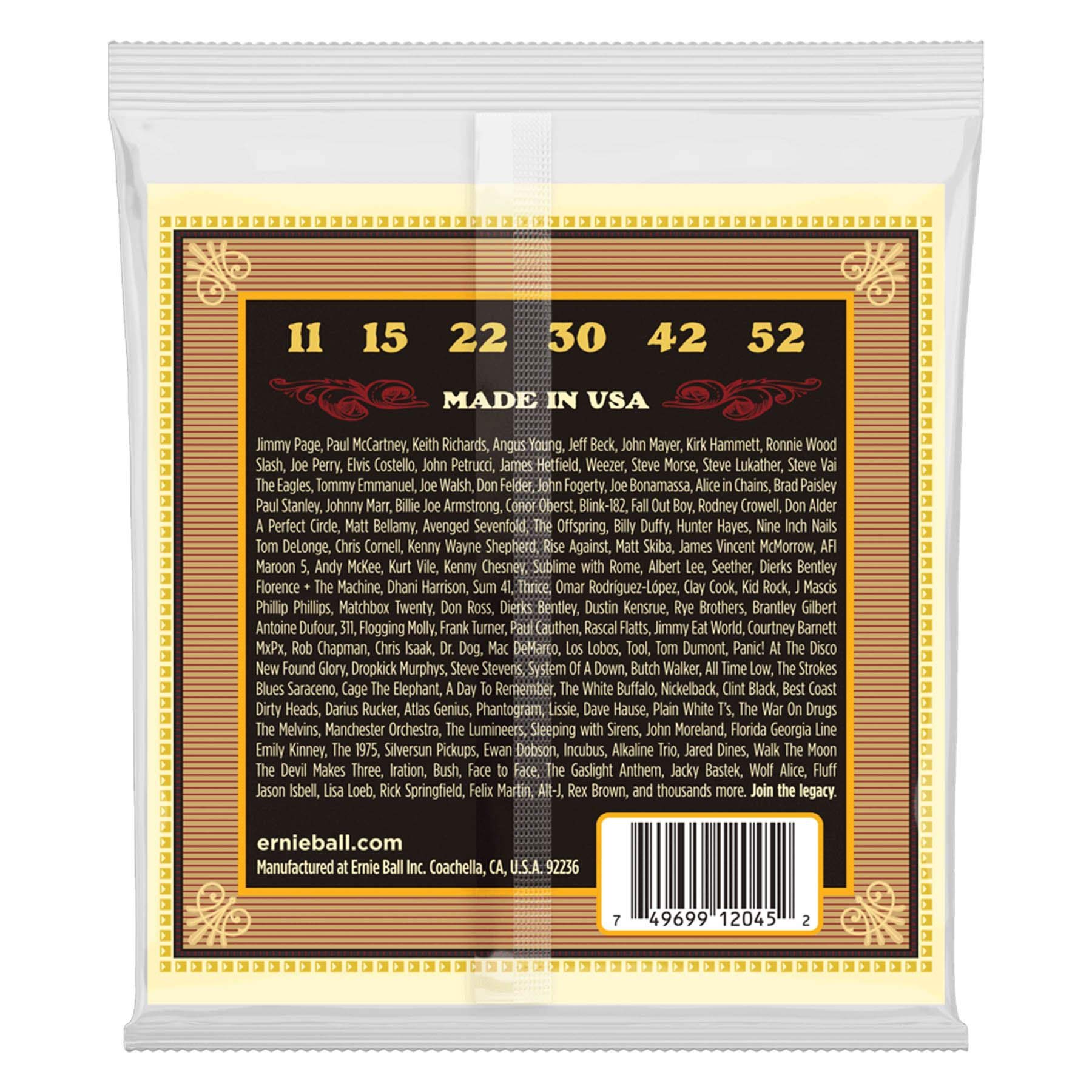 Ernie Ball Earthwood Silk & Steel Acoustic Guitar Strings - 11-52 Gauge (P02045) | Ultra-Soft Feel for Smooth Playability | Perfect for Fingerstyle, Folk & Blues Musicians