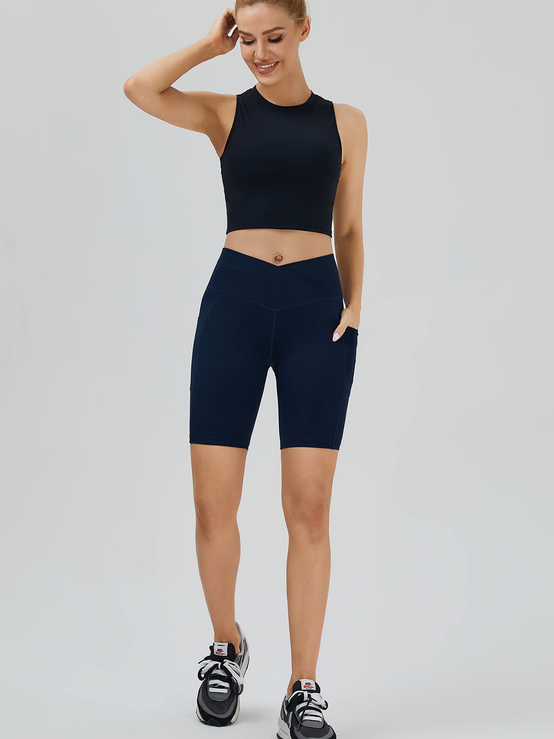 High Neck Sports Bras for Women - Removable Padded Yoga Crop Top & Longline Workout Tank with Moisture-Wicking Fabric | Perfect for Yoga, Gym, Running & High-Intensity Training