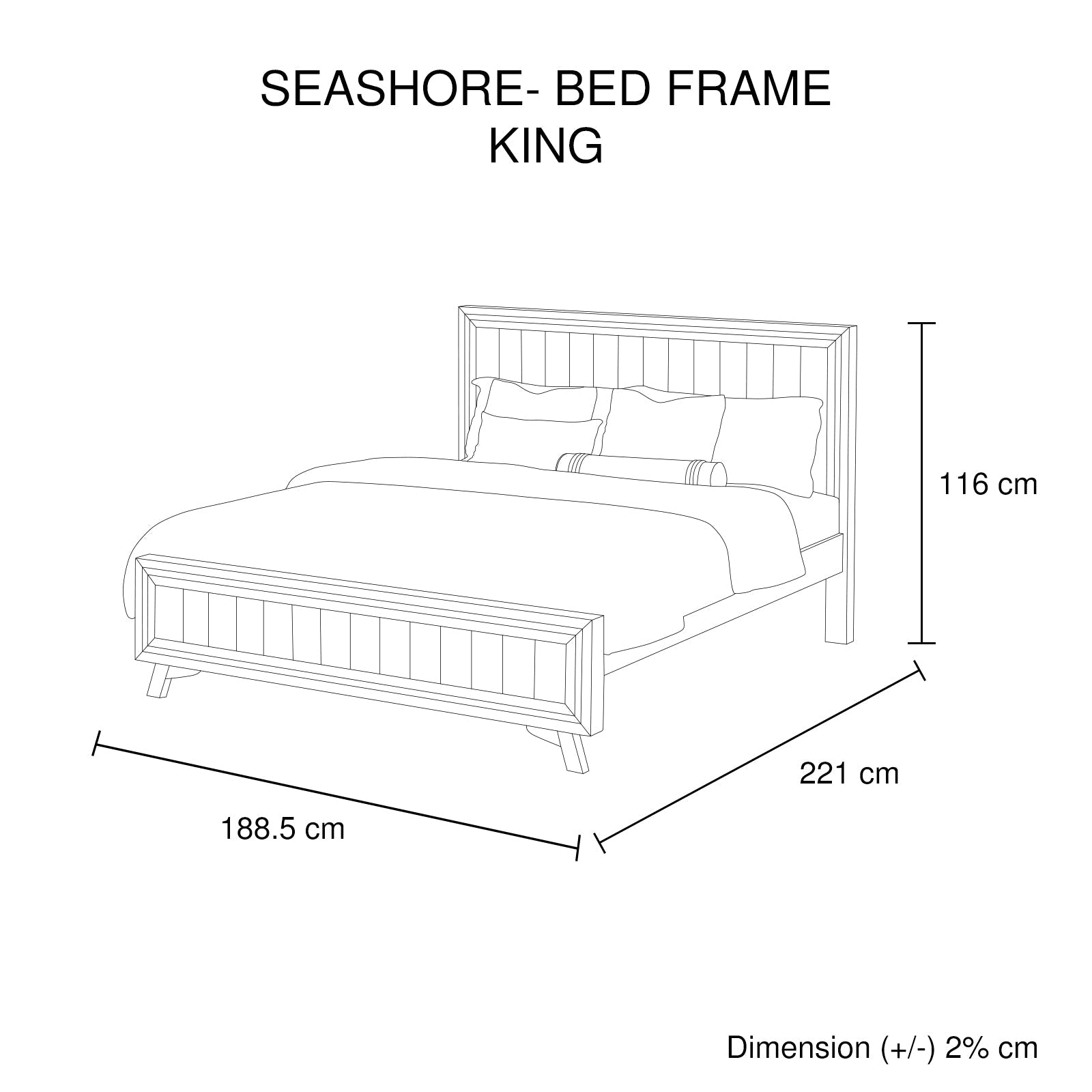 Luxury King Size Bed Frame - Solid Acacia Wood Construction with Oak & Brushed Silver Finish | Coastal & Modern Bedroom Decor for Master Suite