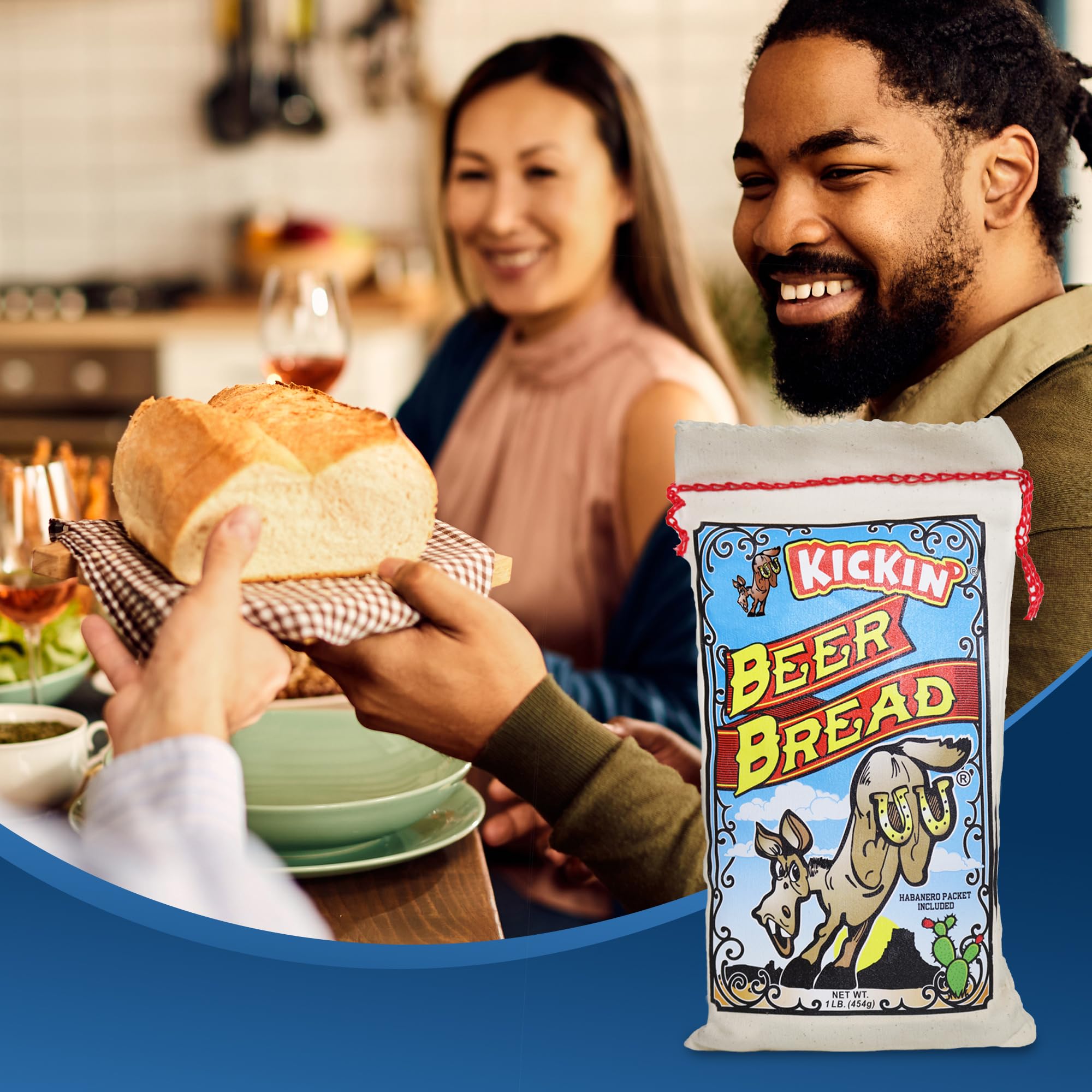 ASS KICKIN’ Beer Bread Mix - Premium Gourmet Baking Mix with Habanero Pack - 16oz Artisan Bread Kit - Perfect for Spicy Food Lovers & Unique Gifts - Great for Parties, Game Nights & Holiday Gatherings