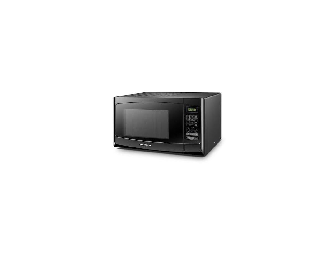 1.0 Cu Ft Compact Microwave Oven - Black Countertop Microwave for Small Spaces - Perfect for Dorms, Offices & Kitchens
