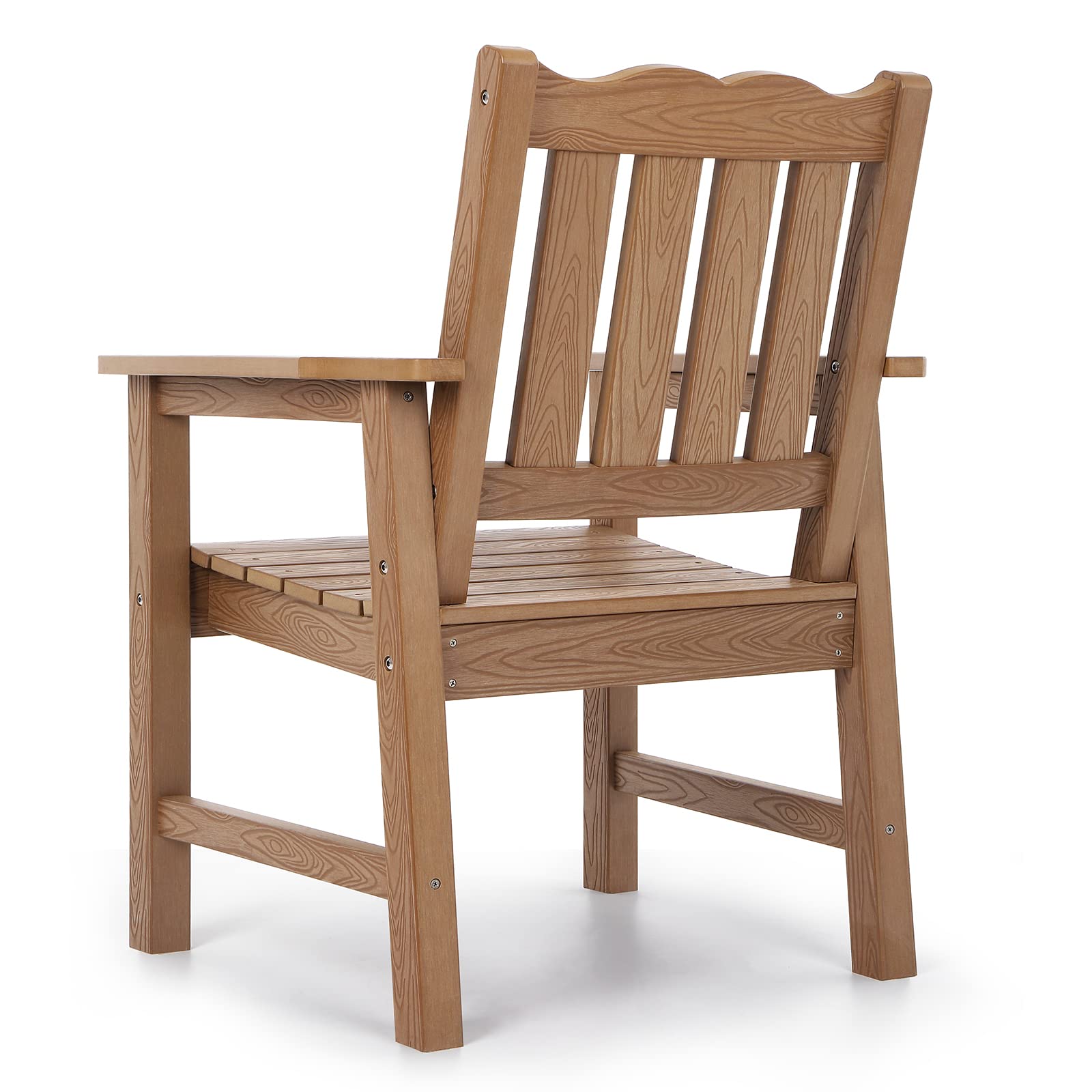 Stoog All-Weather Patio Chair - 400 lbs Weight Capacity - Real Wood Look Outdoor Furniture for Deck, Pool & Backyard - Perfect for Relaxing in Garden or by Swimming Pool