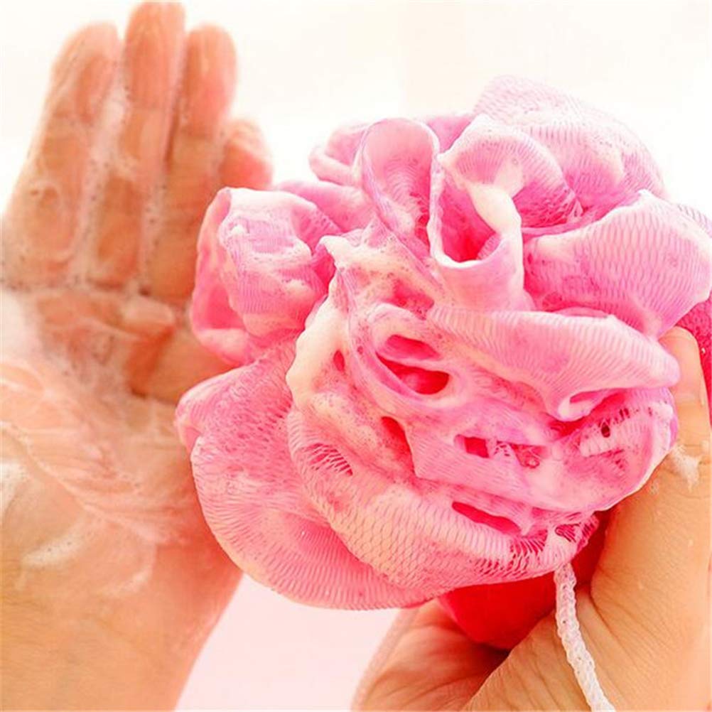 Lurrose 4-Pack Soft Bath Sponges - Cute Fruit Mesh Shower Pouf Ball for Women, Girls & Kids - Gentle Exfoliating Body Wash Scrubber for Bath, Shower & Spa Relaxation