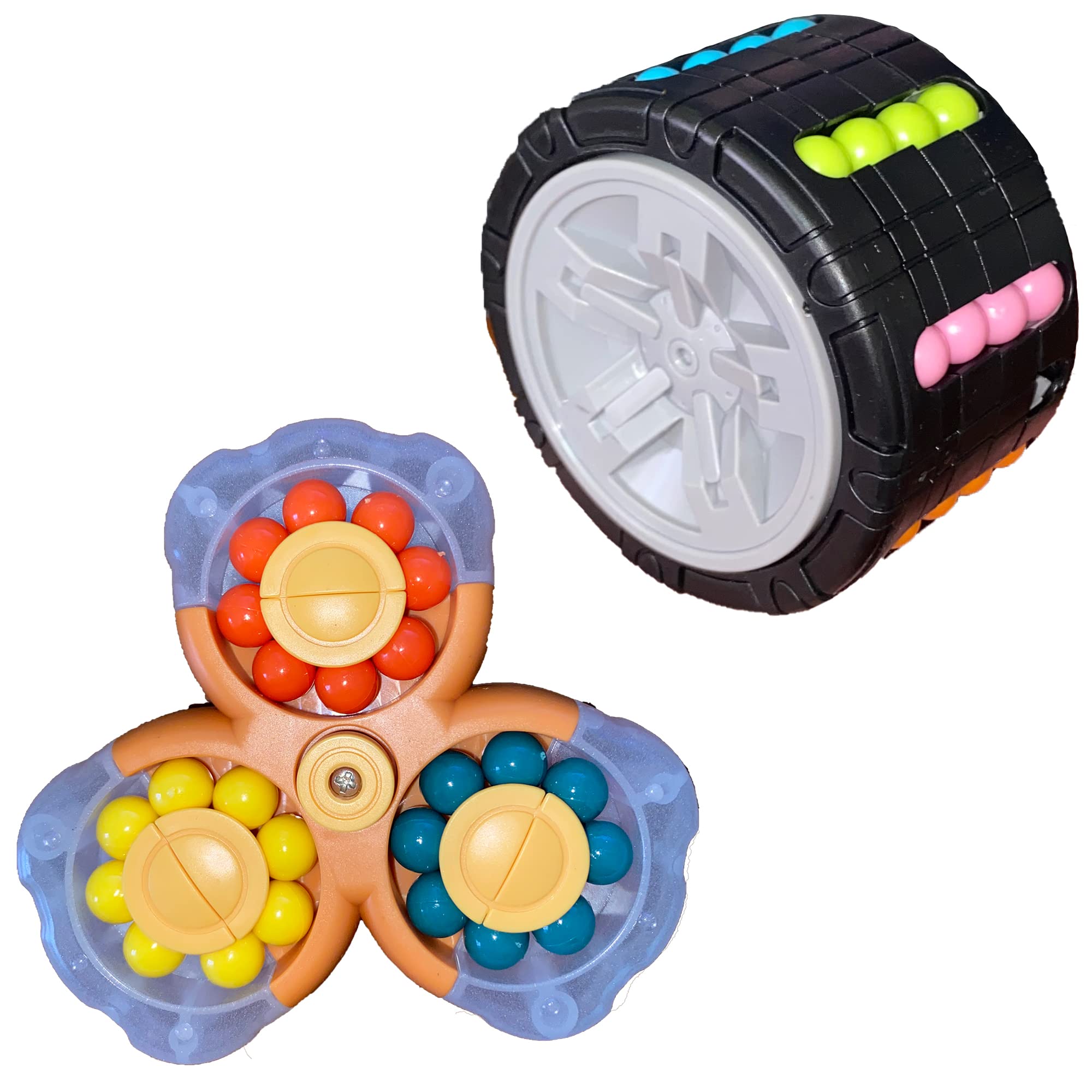 MuoGeHo Rotating Magic Bean Toys - Fidget Spinner & Magic Wheel Puzzle Toy for Kids, Teens & Adults - Stress Relief & Focus Aid for Office, School & Home Use