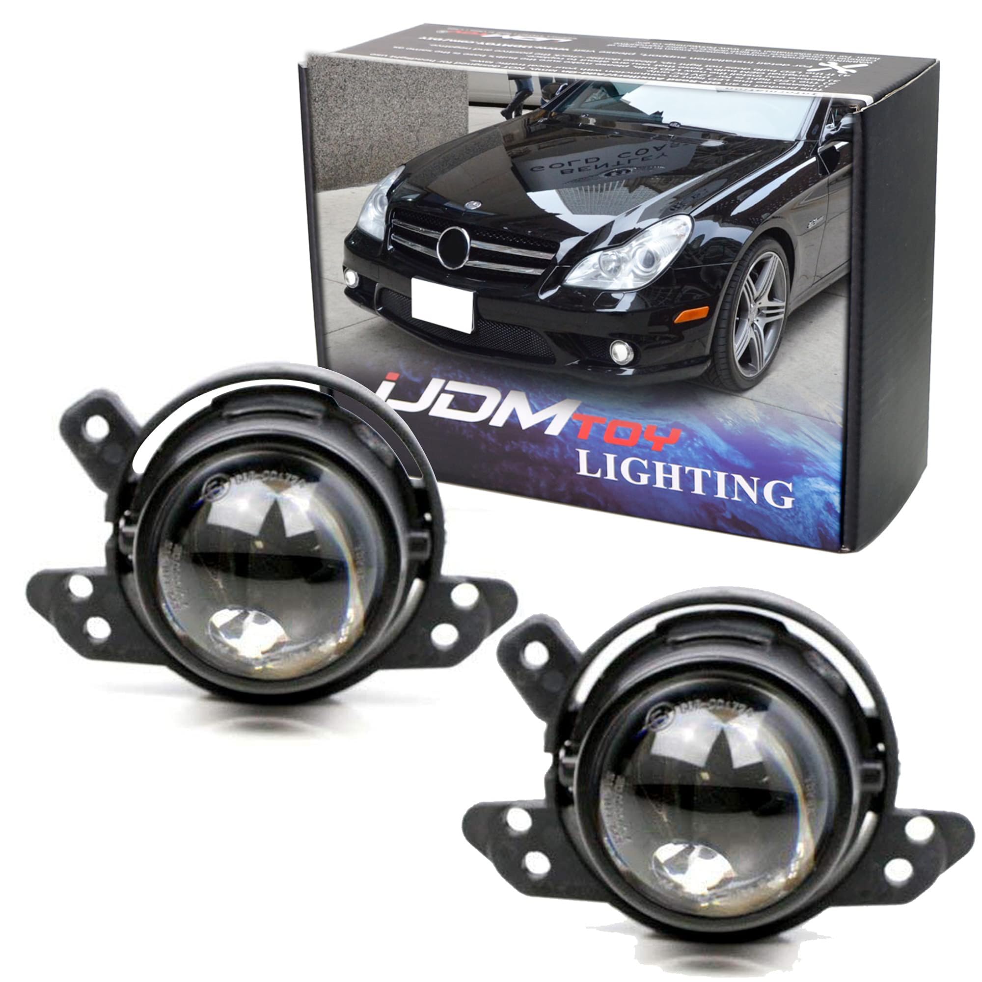 iJDMTOY OEM Replacement Projector Fog Light Assemblies for Mercedes B E M S CLS CL ML GL GLK Class - Compatible with Xenon & LED Lights (Bulbs Not Included) - Upgrade Your Car's Visibility & Style for Night Driving & Foggy Conditions