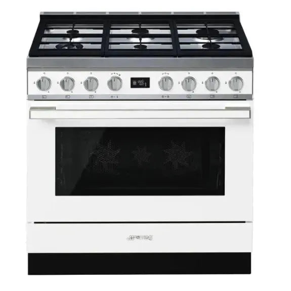 Smeg 90cm Portofino Pyrolytic Oven - White | Built-in Electric Cooker with Self-Cleaning Function | Perfect for Modern Kitchens & Home Cooking
