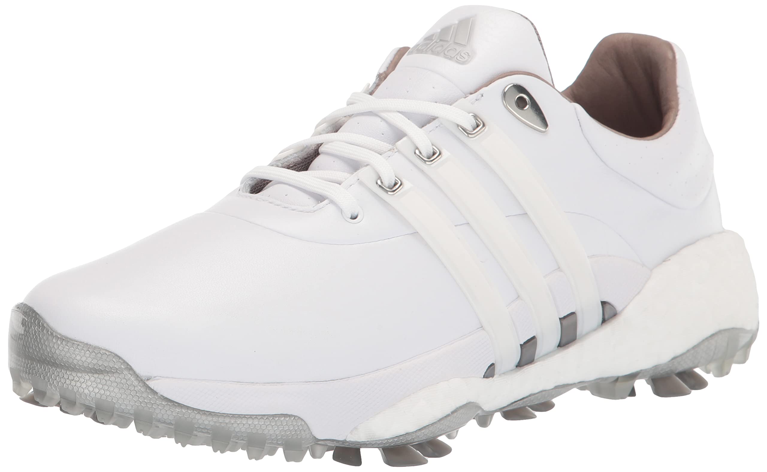 **Adidas Men's Tour360 22 Golf Shoes - White/Silver Metallic - Size 9 | Spiked Comfort & Performance for Golfers | Perfect for Tournaments & Practice Rounds**