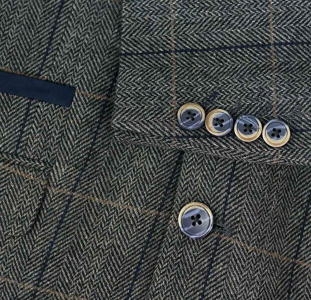 Cavani Albert Men's Grey Slim Fit Tweed Style Jacket - Classic Blazer for Business, Office & Formal Occasions