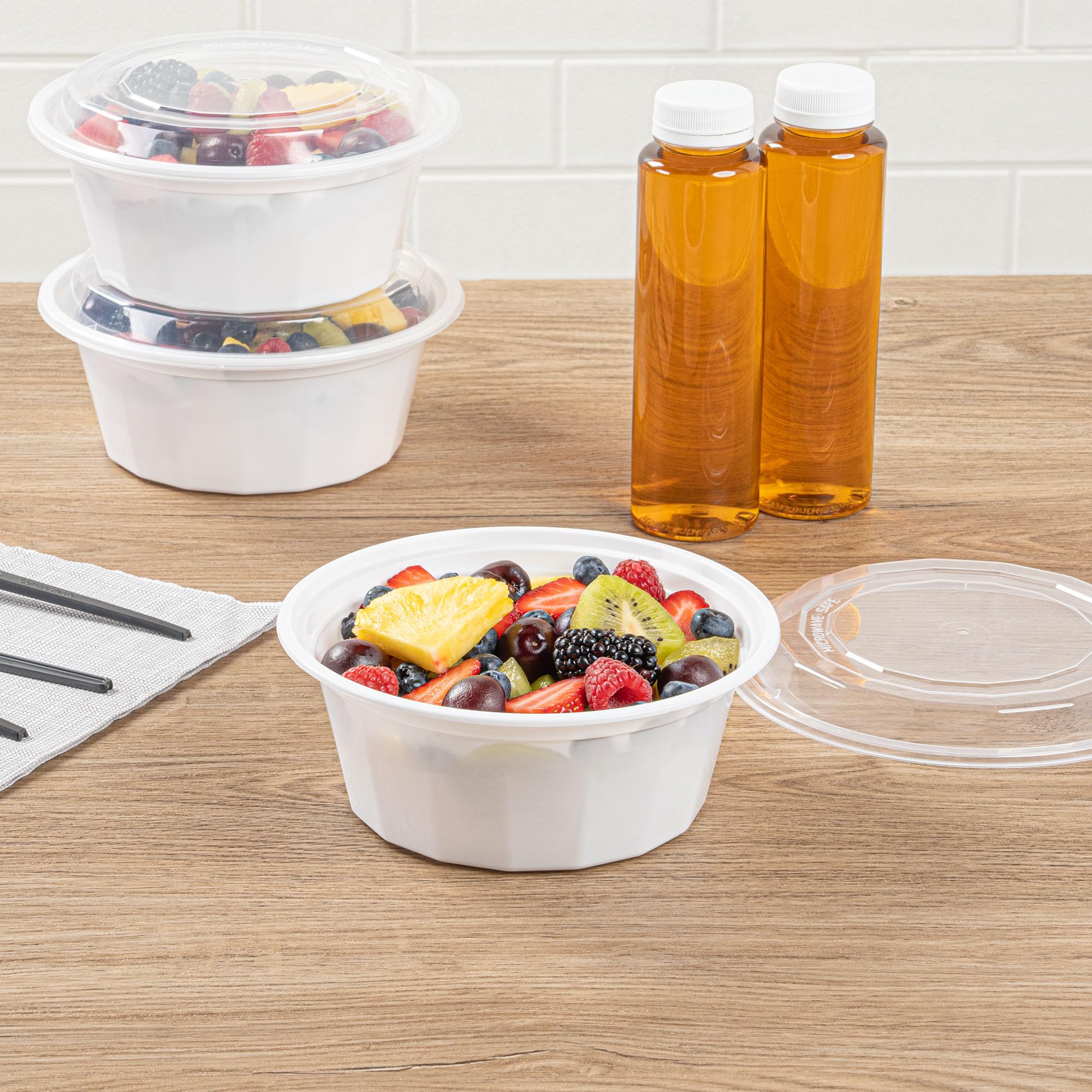 Restaurantware 32oz Disposable Takeout Containers - 100 Pack BPA-Free Microwavable Food Storage Boxes with Clear Plastic Lids | Perfect for Catering, Meal Prep & Leftovers