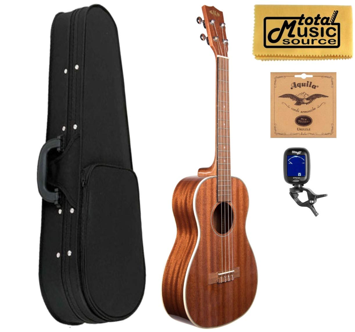 Kala KA-BG Mahogany Baritone Ukulele with Soft Case Bundle - Professional Quality Acoustic Instrument for Beginners & Musicians | Perfect for Home Practice, Live Performances & Travel