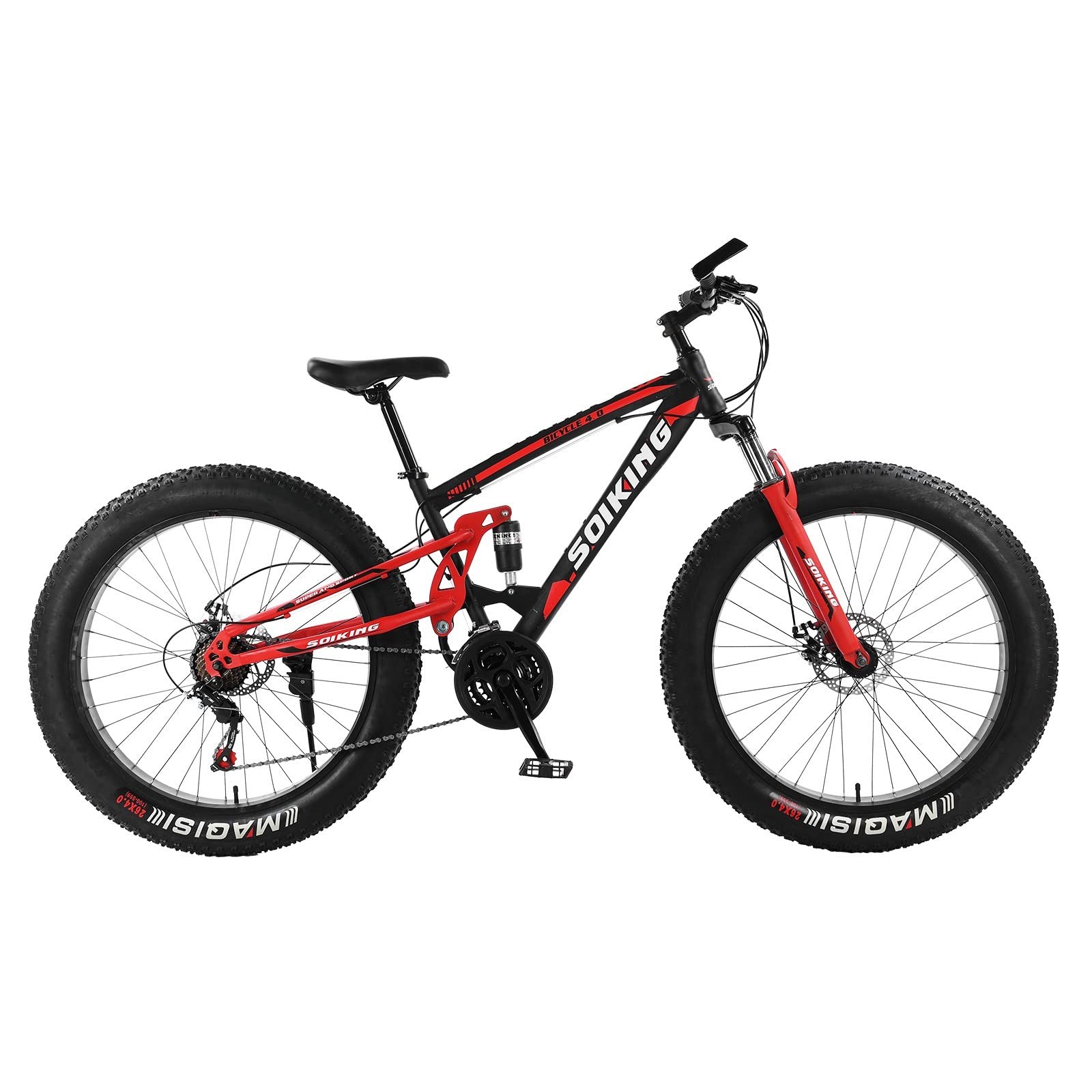 **Men's Fat Tire Mountain Bike - 17-Inch/Medium High-Tensile Steel Frame - Snow & Beach Bike for All-Terrain Adventure**    *(Perfect for Snow Trails, Beach Rides, Off-Road Cycling & Winter Commuting)*