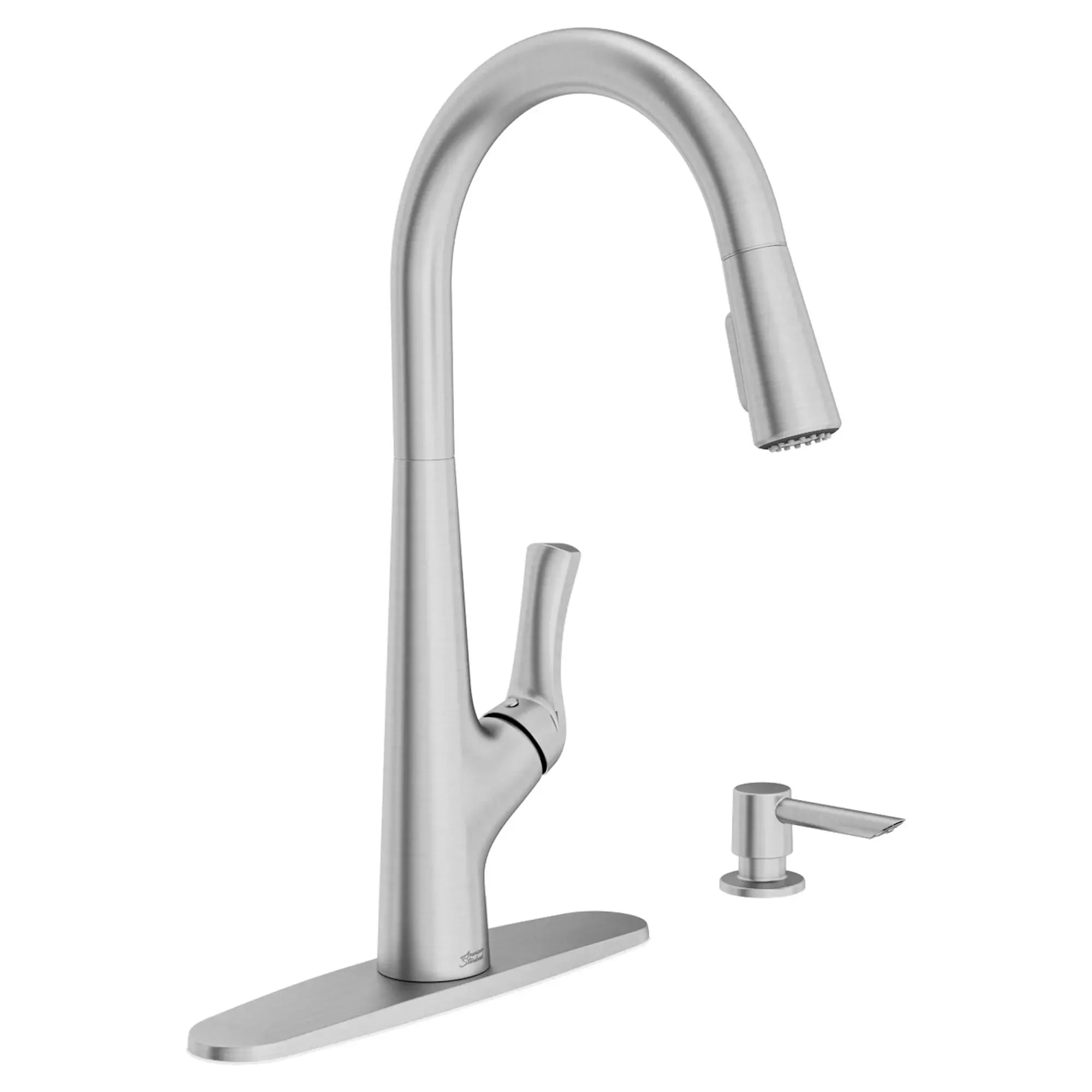 Copley® Pull Down Kitchen Faucet with Soap Dispenser - High Arc Modern Stainless Steel Sink Faucet for Home & Restaurant Use