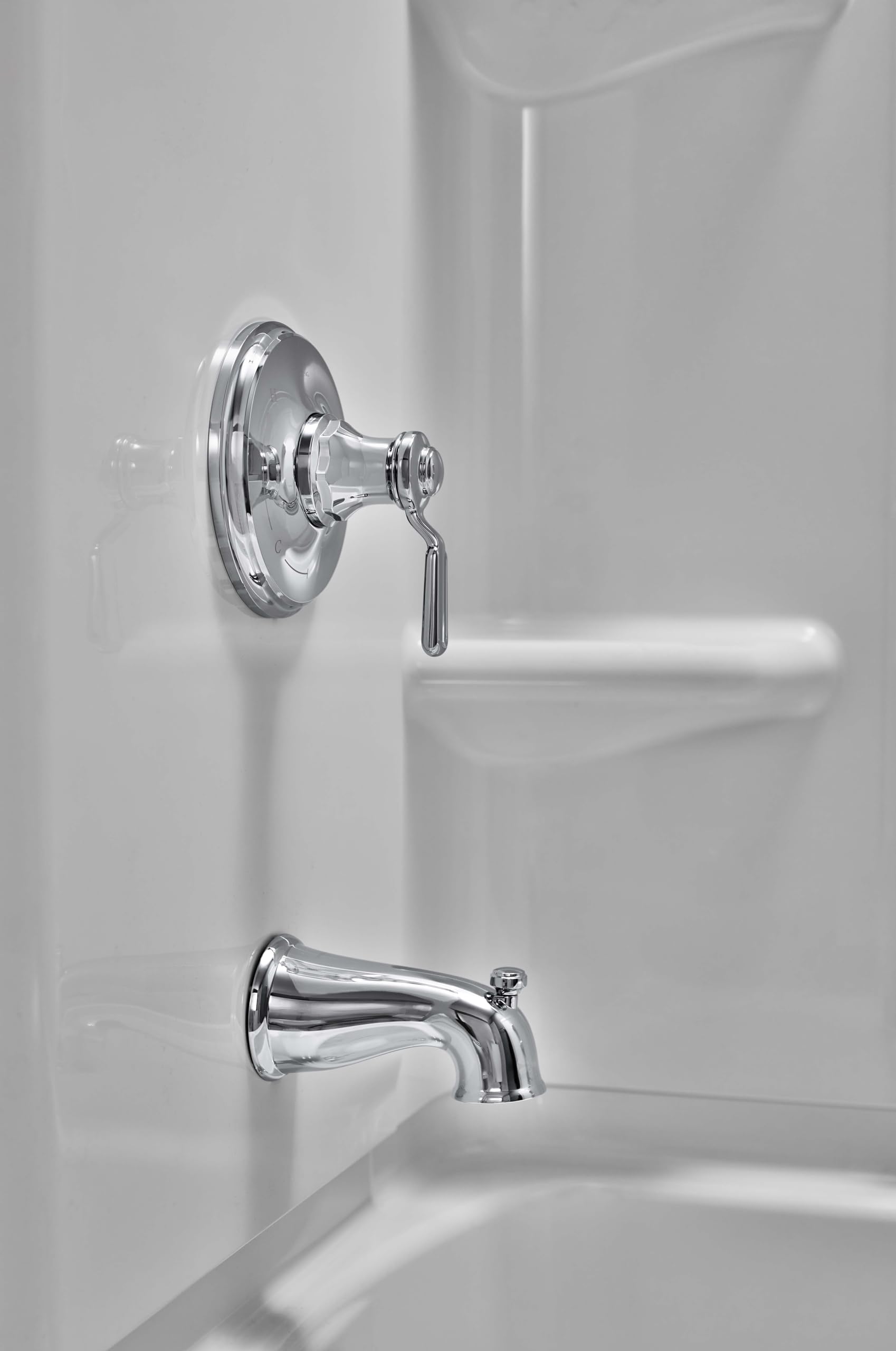 KOHLER Ludington Bath and Shower Faucet Trim Set - Chrome Finish, 2-Handle, 8-Inch Centerset - Perfect for Modern Bathroom Renovation and Spa-Like Shower Experience