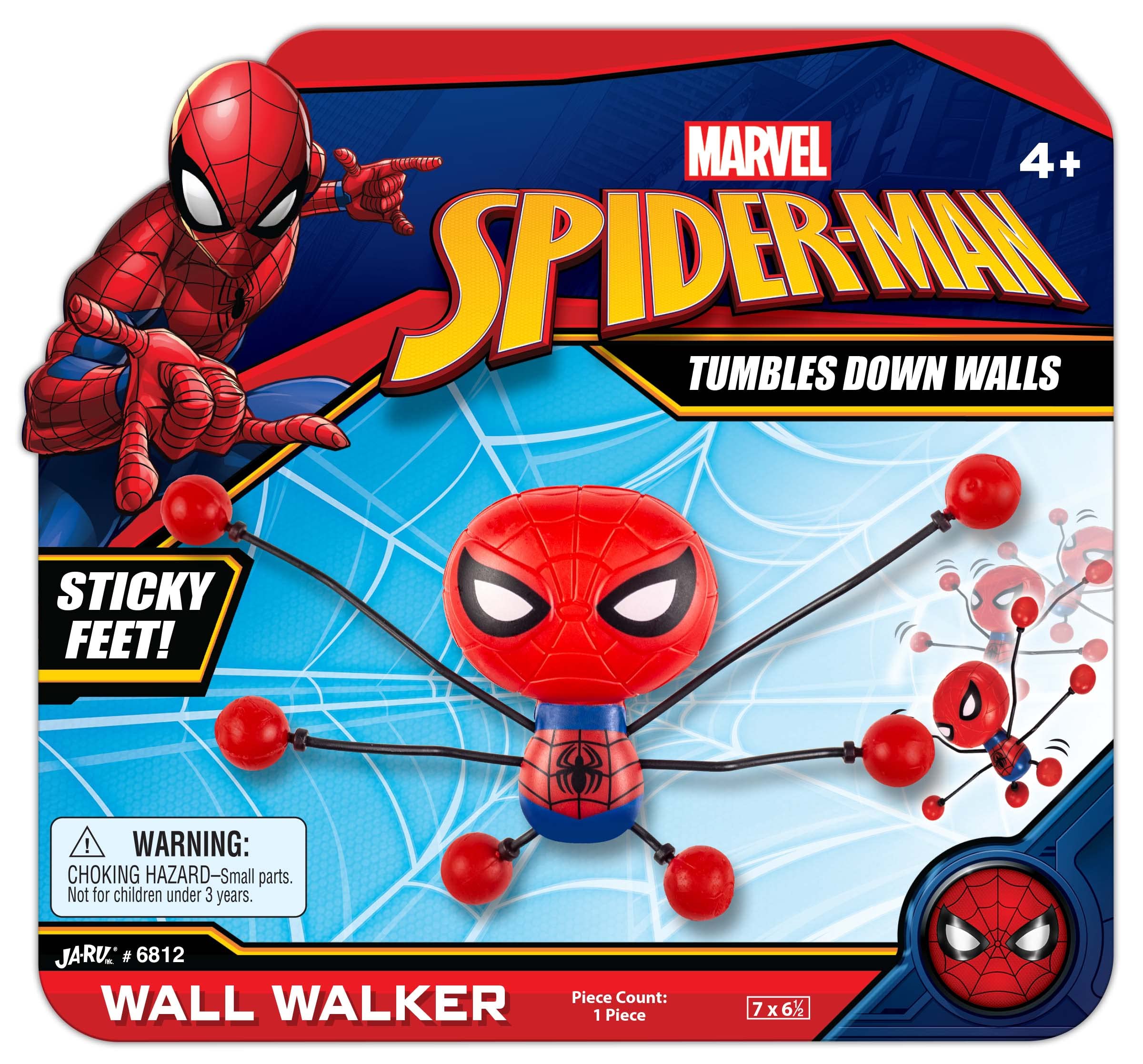 JA-RU Spiderman Stretchy Window-Crawler Toy (1 Unit) - Marvel Avengers Superhero Wall-Climbing Sticky Fidget Toy for Kids - Fun Stress Relief & Window Walking Activity for Boys & Girls - Perfect for Playtime, Birthday Gifts & Superhero Pretend Play
