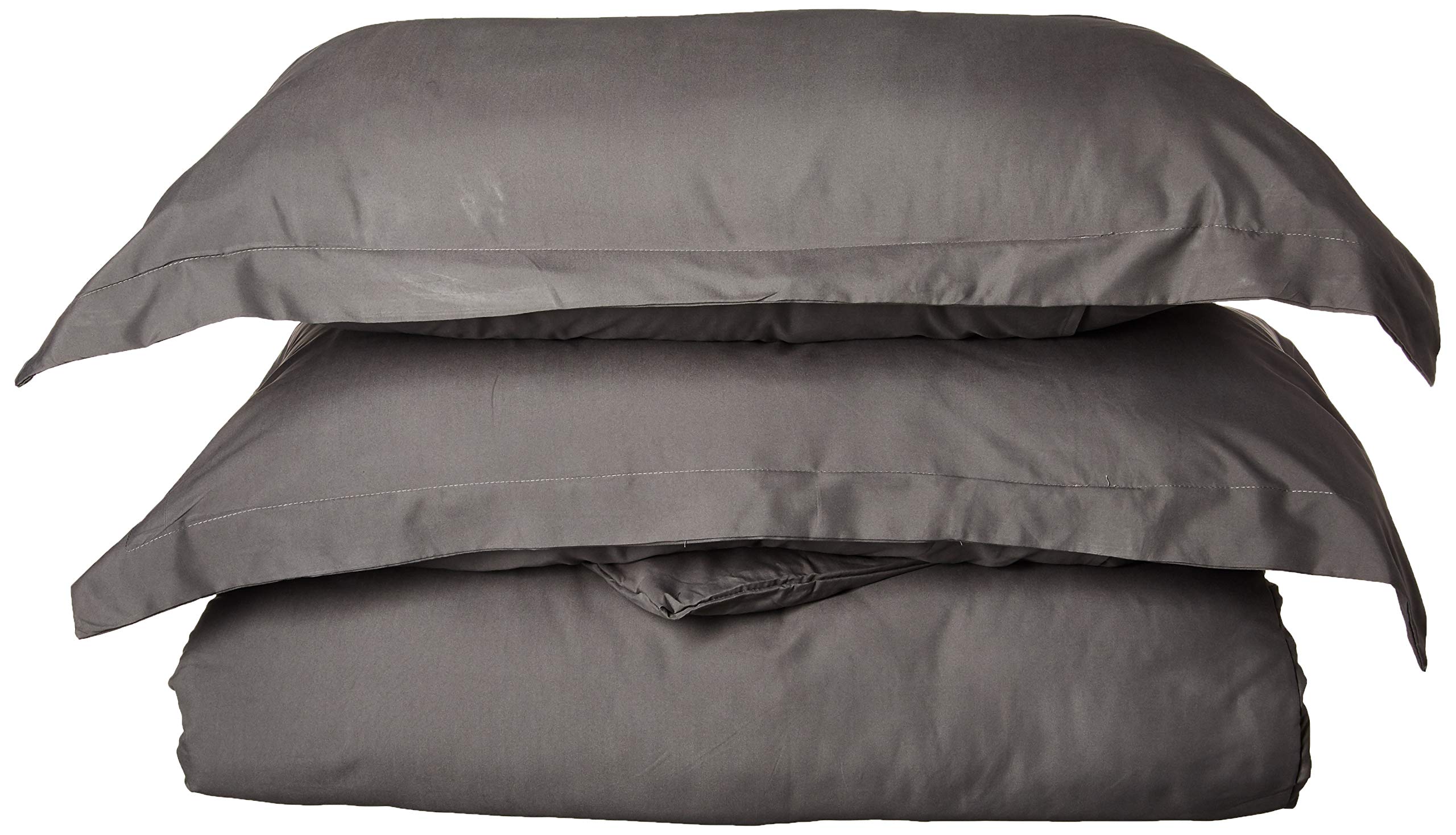 Elegance Linen® 1500 Thread Count King/Cal-King Size Wrinkle-Free Egyptian Cotton Duvet Cover Set - 3 Piece Bedding Set in Gray for Luxury Hotel-Style Bedroom Decor