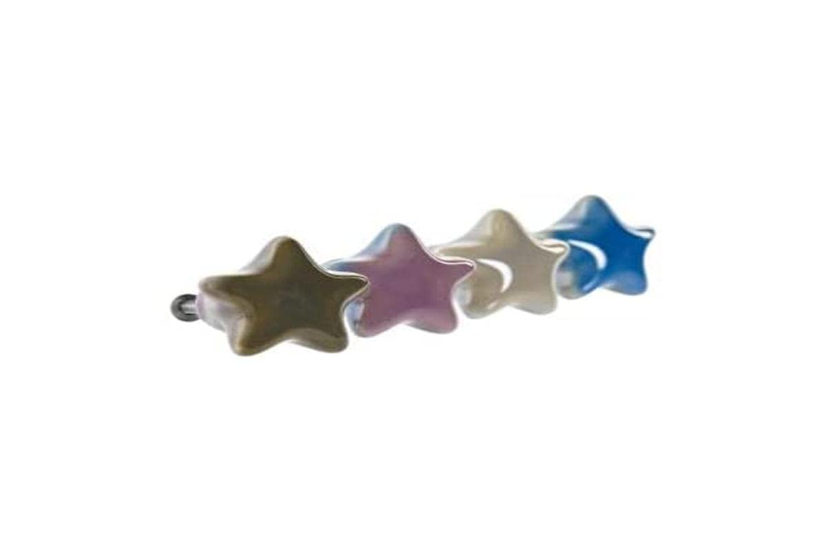 Pomo Dkd Home Decor Estrella Metal Ceramic Wall Hooks (4 Pcs) - Perfect for Hanging Coats, Keys & Decor in Living Room, Bedroom & Entryway