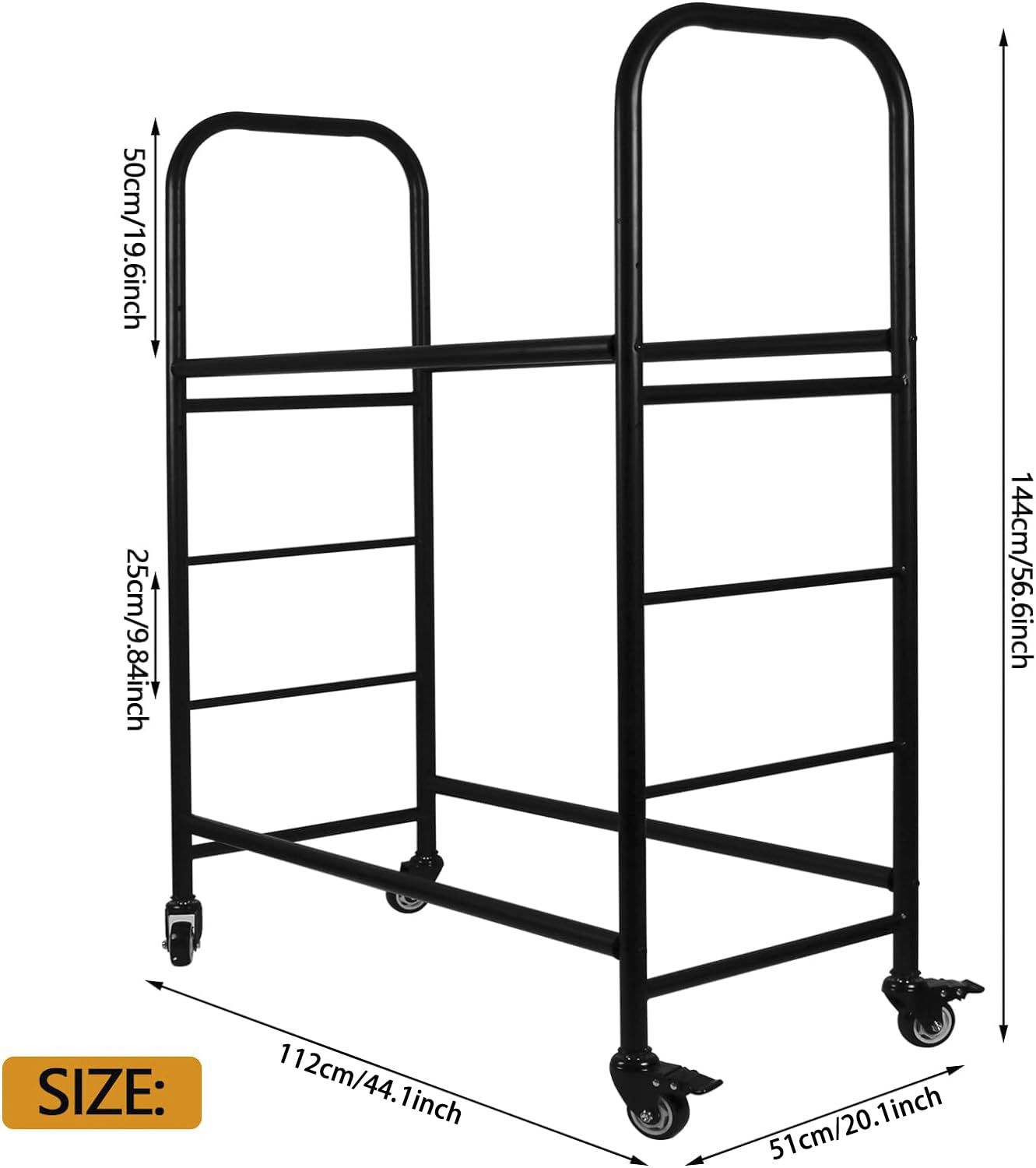 Heavy Duty Rolling Tire Rack - Adjustable 56x44x20 Inch Metal Tire Storage Stand with 4 Wheels | Mobile Tire Organizer for Garage, Warehouse & Auto Shop | Perfect for Car, Truck & SUV Tires