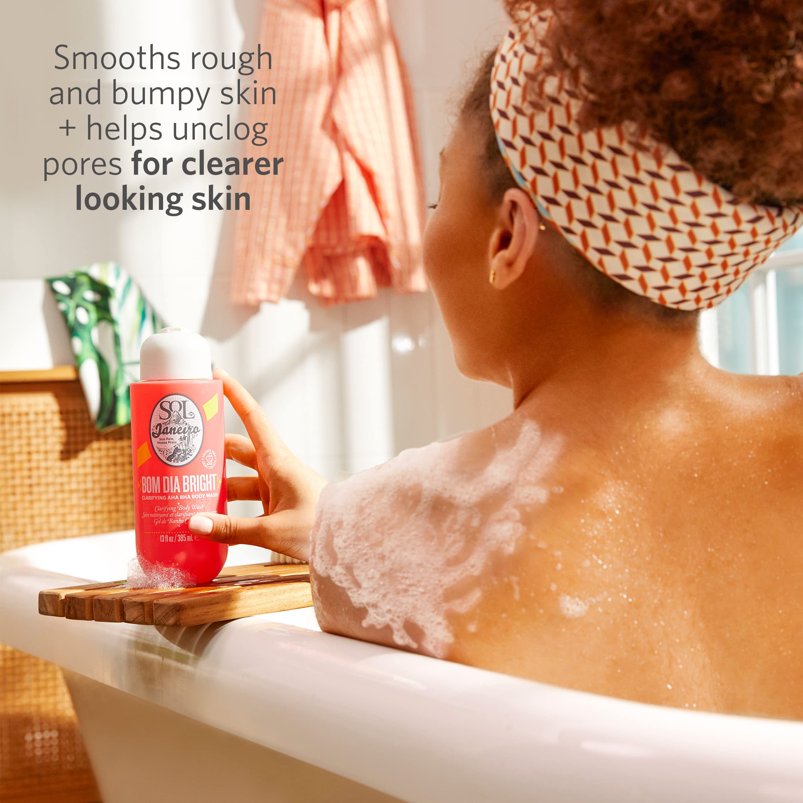SOL DE JANEIRO Bom Dia Brightening AHA Body Scrub & Body Wash Duo - Exfoliating & Smoothing Treatment for Glowing Skin - Perfect for Shower & Spa Day Self Care Routine