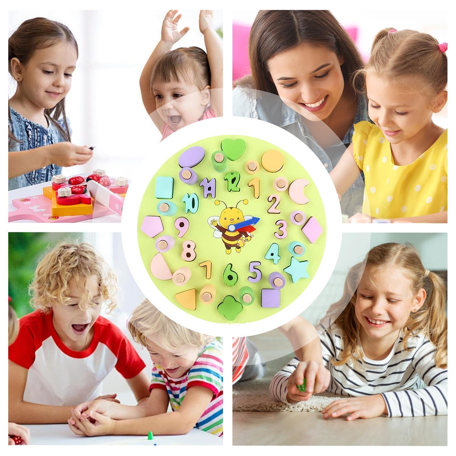 Colorful Matching Board Math Toy - Clock Learning Game for Preschoolers | Early Education Teaching Aid for Numbers & Time | Perfect for Classroom & Homeschool Activities