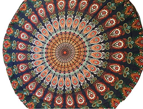 Premium Round Yoga Mat Towel - Soft & Absorbent for Home, Pool, Shower, Beach | Non-Slip Exercise Blanket for Yoga, Meditation & Outdoor Activities