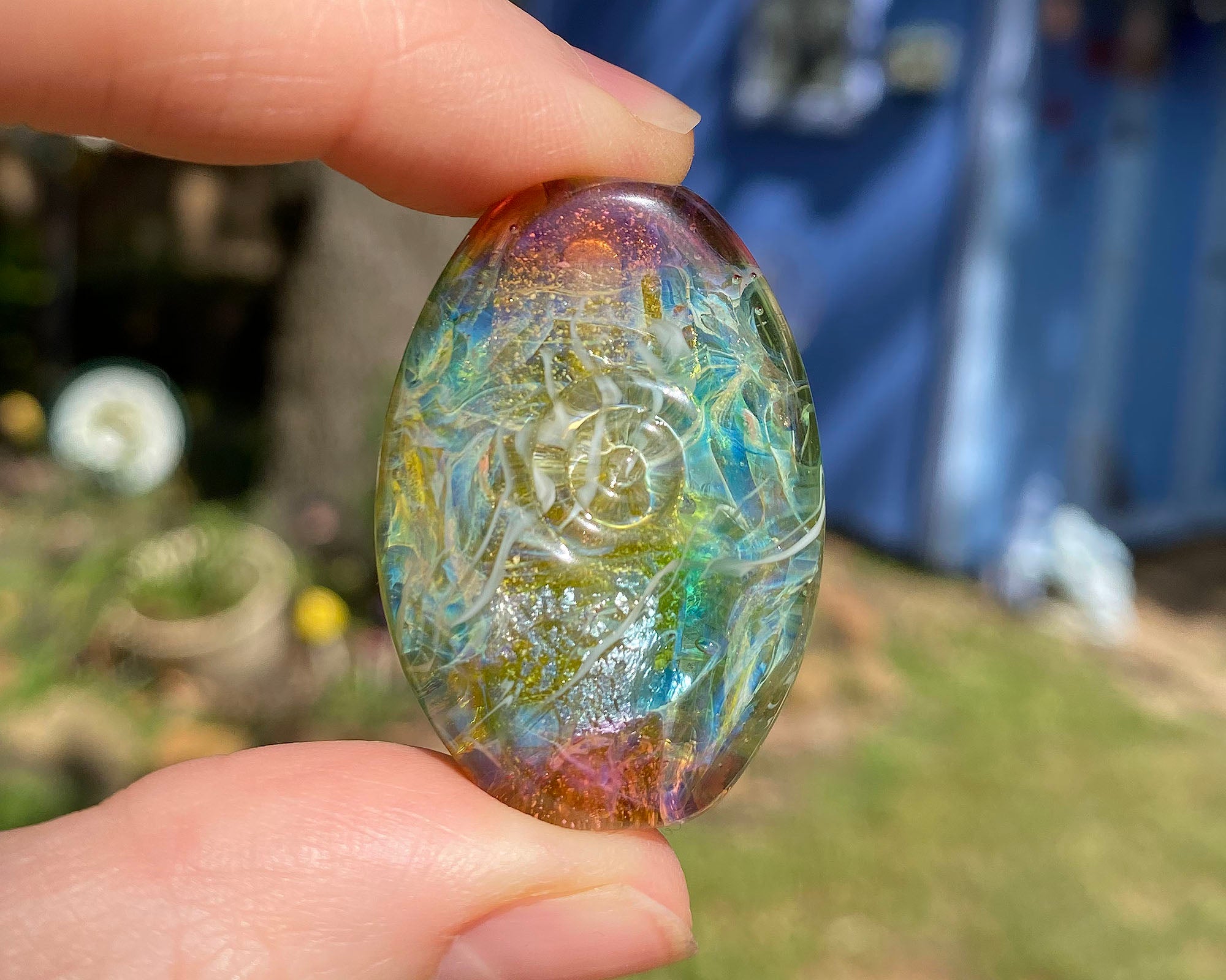 Handmade Sunset Harbor Lampwork Glass Focal Bead SRA - Perfect for Jewelry Making, DIY Crafts & Beading Projects
