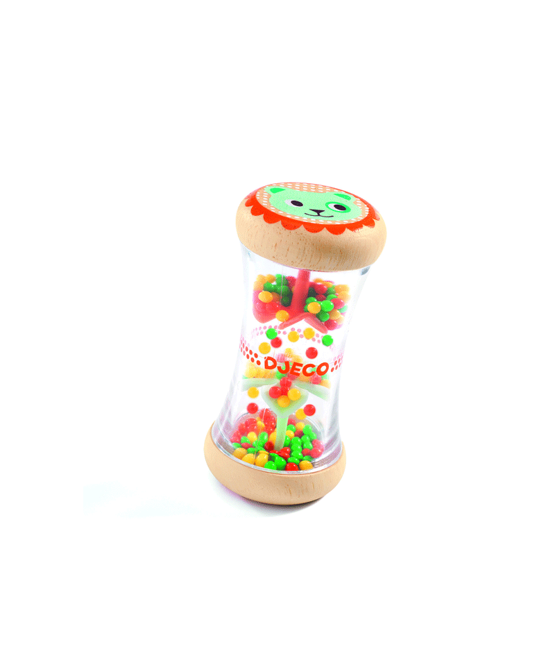 Djeco PitiPlui Mini Rainmaker Rattle - Wooden Musical Baby Toy for Sensory Play & Early Learning | Perfect for Nursery, Daycare & Montessori Activities