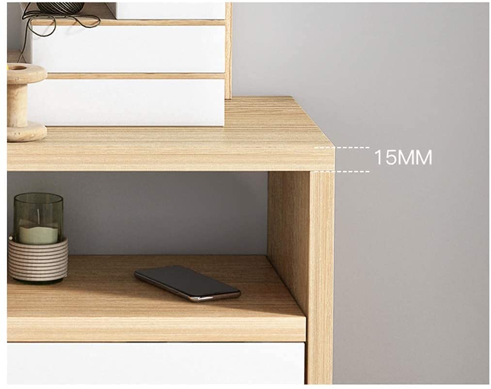 Wooden Desktop Bookshelf with Drawer - 80cm Office Desk Organizer, Storage Rack & Free Style Display Shelf for Books, Files, and Decor | Perfect for Home Office, Study Room, and Workspace Organization