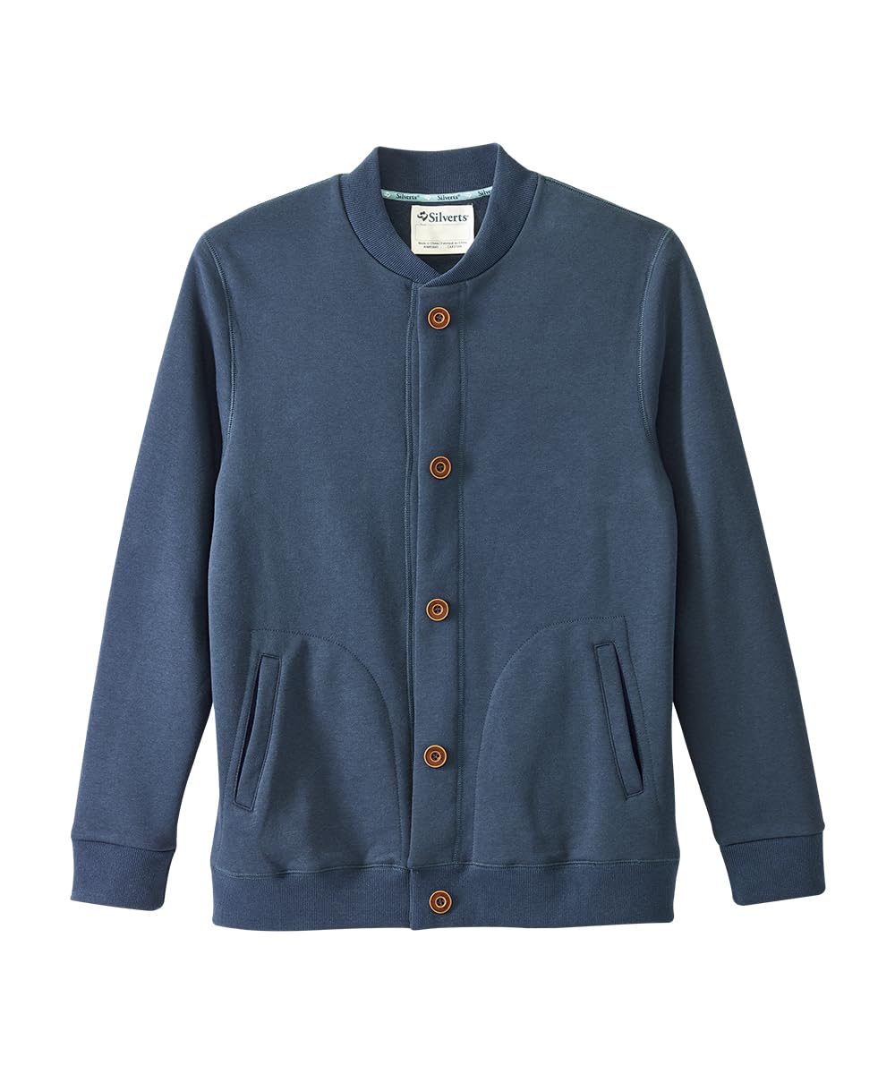 Silvert's Adaptive Clothing & Footwear - Magnetic Closure Men's Bomber Jacket for Elderly & Disabled - Easy Wear Outerwear for Arthritis & Limited Mobility