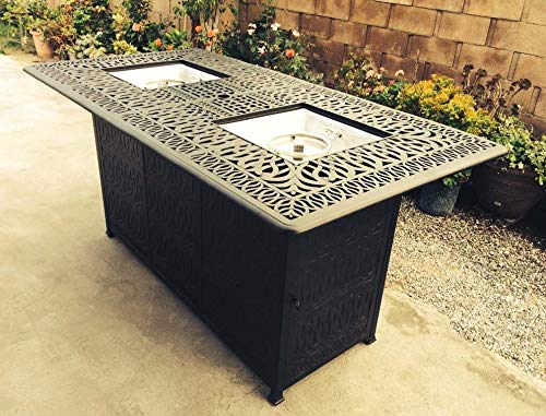 9-Piece Outdoor Fire Pit Dining Set with Swivel Barstools & Cast Aluminum Wicker Table - Patio, Backyard, Garden Furniture for Entertaining & Relaxation