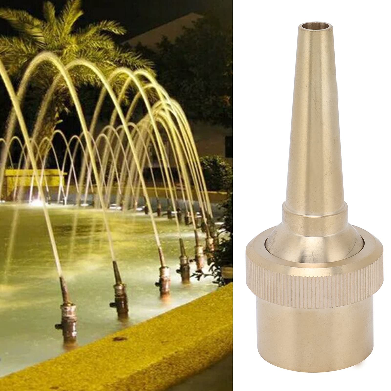 **Adjustable Brass Fountain Nozzle - 1 Inch (32mm) Internal Teeth Water Spray Head for Garden Pond, Landscaping & Outdoor Decor | Perfect for Water Features, Fountains & Backyard Ponds**