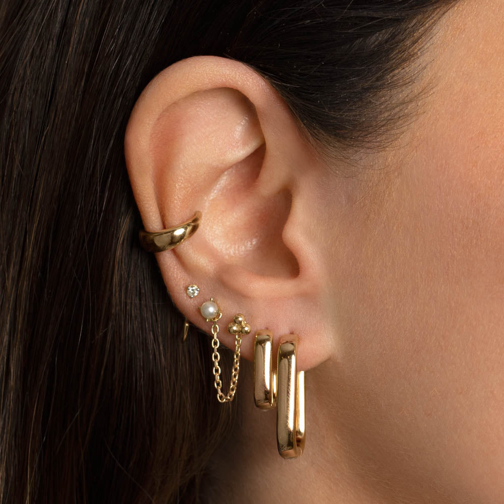 Mini Gold Paperclip Earrings - Trendy Minimalist Jewelry for Women - Perfect for Everyday Wear & Gifting