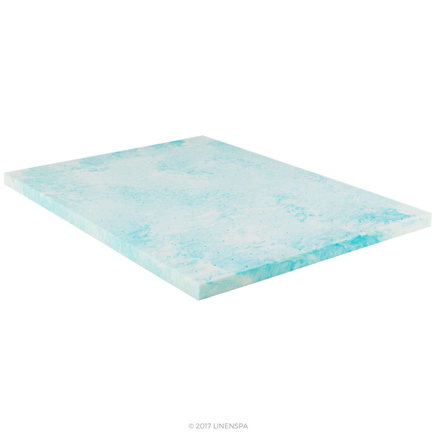 LINENSPA 3 Inch Gel Swirl Memory Foam Mattress Topper - Cooling Gel Infused for Temperature Regulation - Pressure Relieving Support - CertiPUR-US Certified - Full Size - Perfect for Hot Sleepers & Back Pain Relief - Enhances Comfort for Beds, Guest Rooms & RVs