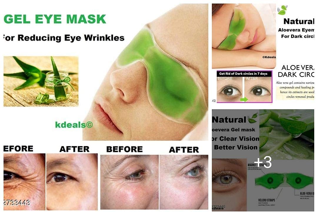 ALN® Aloe Vera Cooling Gel Eye Mask - Soothing Ice Pads for Dark Circles, Puffy Eyes & Fatigue Relief | Hydrating Sleep Mask for Men & Women | Perfect for Travel, Work & Nighttime Skincare (1 Pack)
