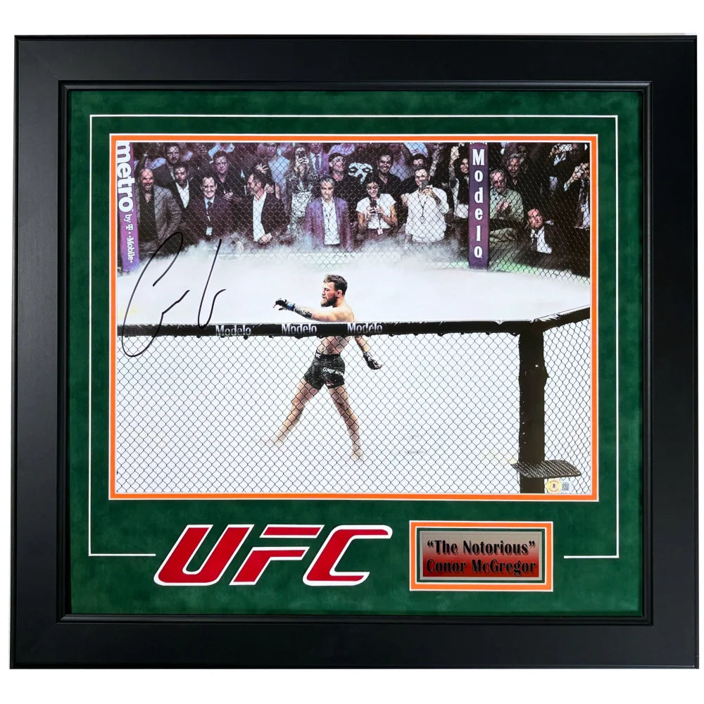 Authentic Conor McGregor Autographed UFC 16x24 Photo - Framed with BAS COA - Perfect for MMA Fans, Man Cave Decor & Sports Memorabilia Collection