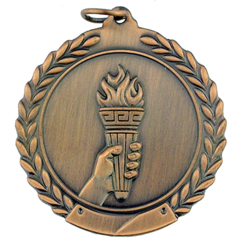 Olympic Torch Award Medals - Gold Silver Bronze Single or Bulk - Perfect for Sports Competitions, School Awards & Ceremonies