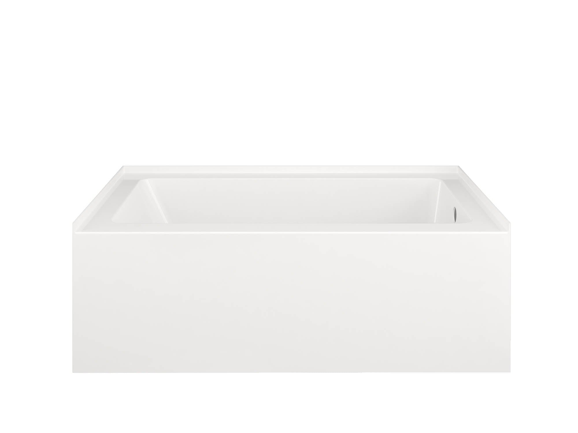 OCEANIA PURE 60 x 30 x 18 Inch Right Drain White Skirted Bathtub - Perfect for Small Bathroom Remodeling & Spa-Like Relaxation