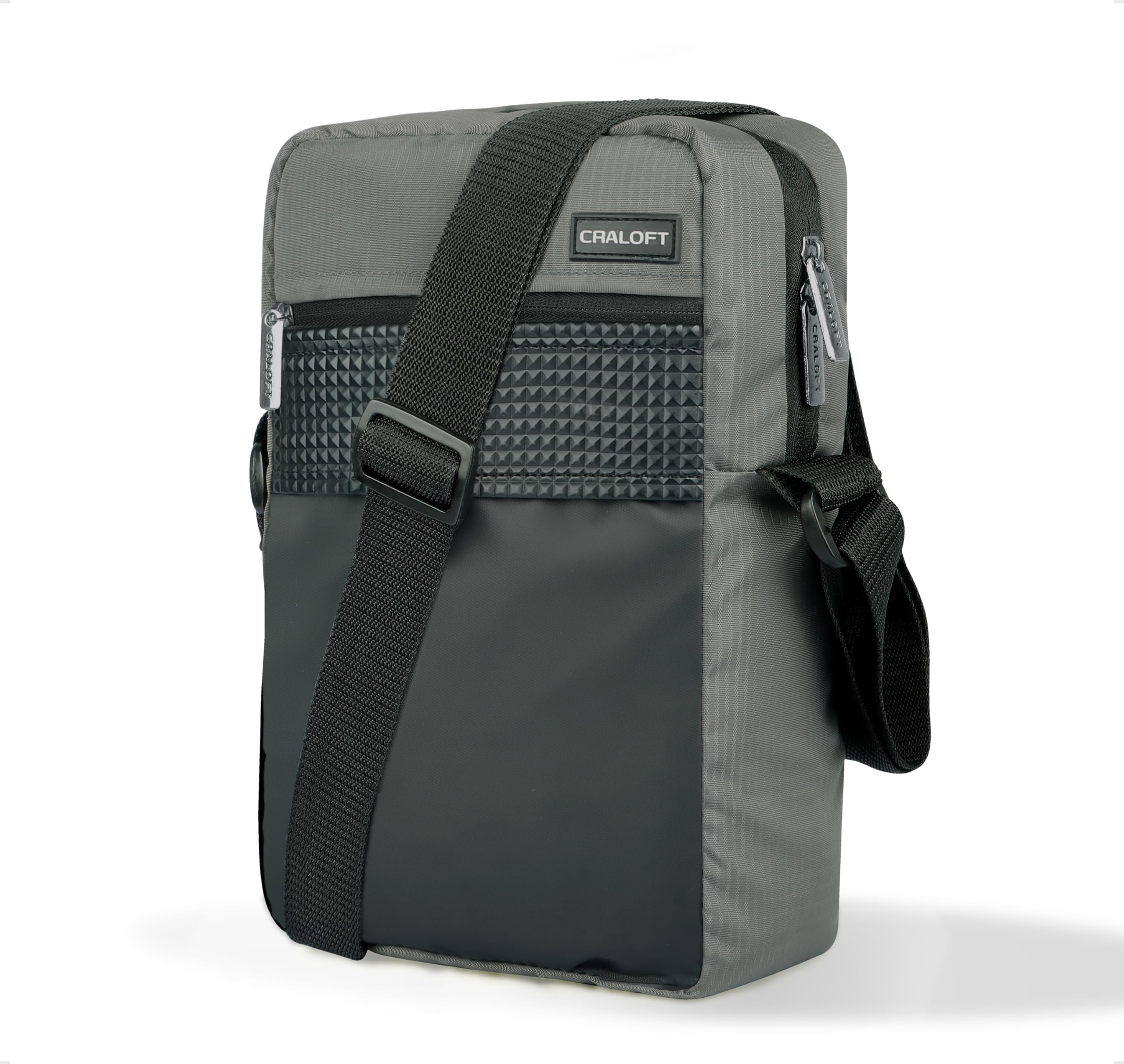 CRALOFT 11.5 Inch Polyester Sling Bag for Men - Crossbody Messenger Bag with Extra Spacious Storage for Tablet, Laptop & Essentials - Perfect for Office, Business Travel & Daily Commute