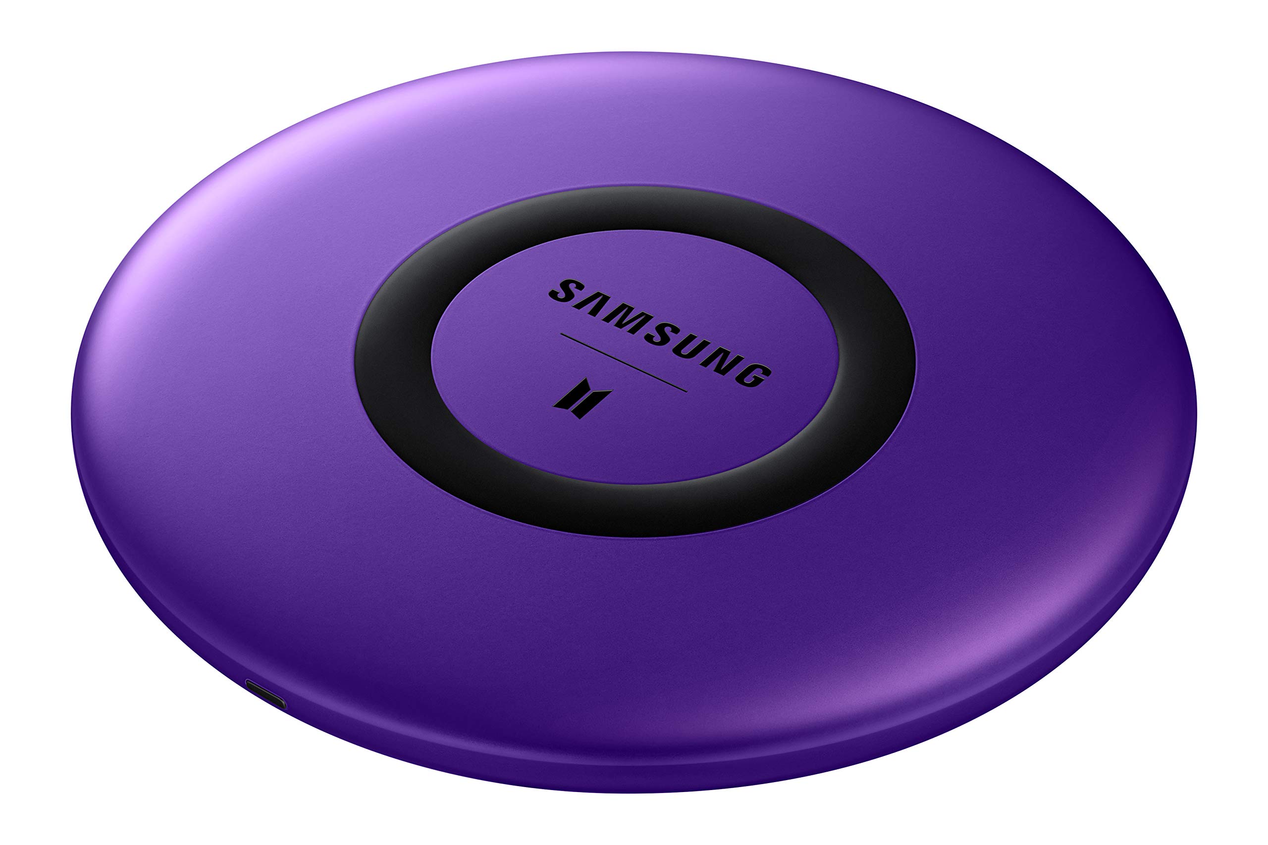 Samsung BTS Wireless Charger Pad Slim - Fast Qi-Certified Charging for Samsung Galaxy, iPhone, AirPods (EP-P1100REEGUS) - Perfect for Home, Office, Nightstand & Travel