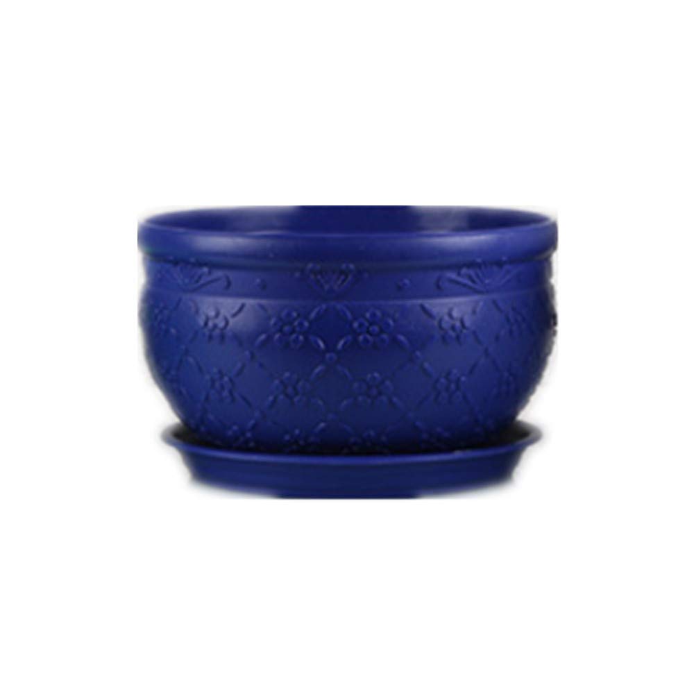 Medium Blue Green Resin Flower Pot - Succulent Planter, Desktop Bonsai Container for Home & Office Decor | Perfect for Indoor Plants, Cacti, and Small Houseplants