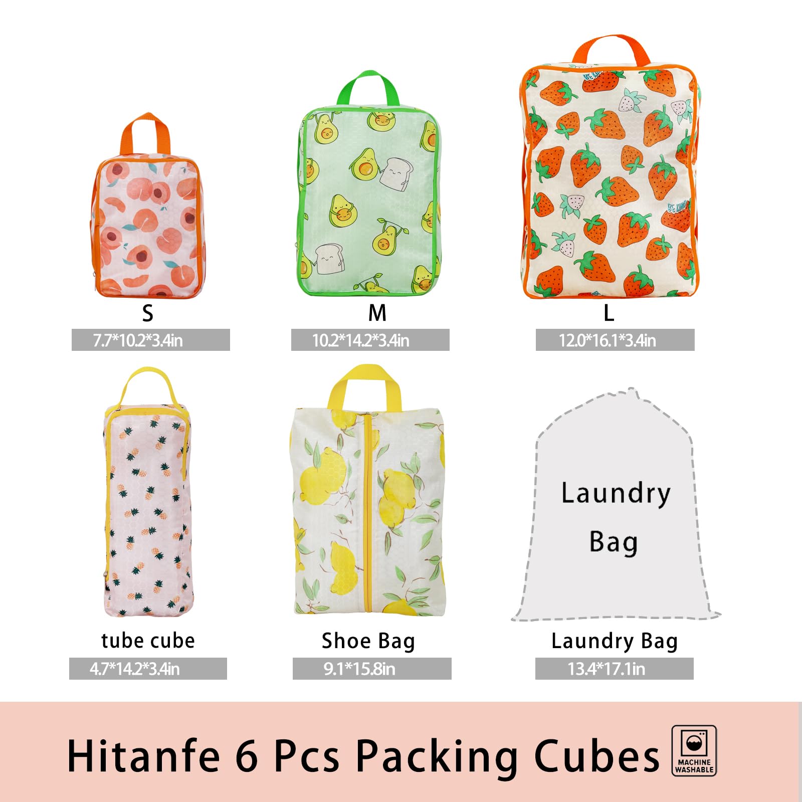 6-Piece Compression Packing Cubes Set - Lightweight Nylon Luggage Organizers for Suitcases & Backpacks | Washable Travel Storage Bags for Clothes, Shoes & Accessories | Perfect for Business Trips, Vacations & Weekend Getaways