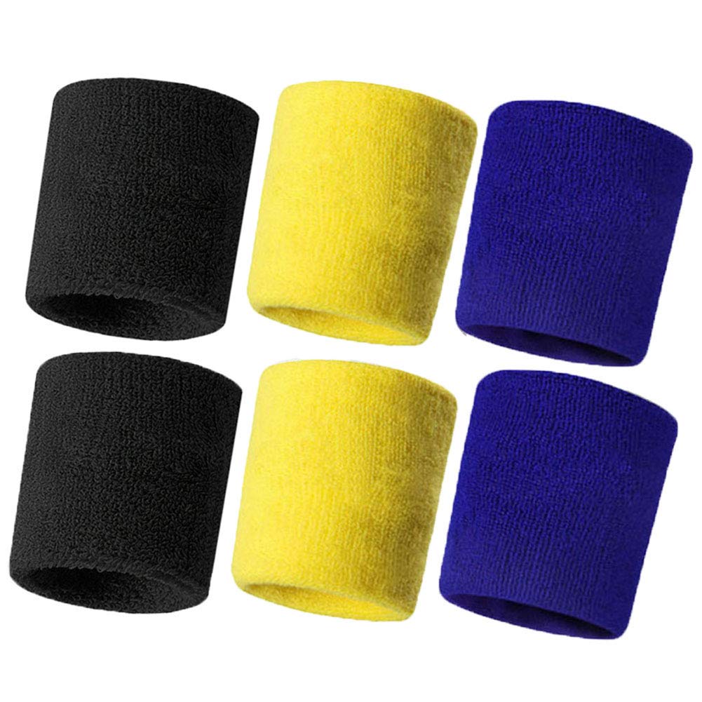 Hanerdun Thick Terry Cloth Wrist Sweatbands for Men & Women - Moisture Absorbing Athletic Wristbands for Tennis, Gym, Basketball & Workouts - Perfect for Sports, Fitness Training & Active Lifestyles