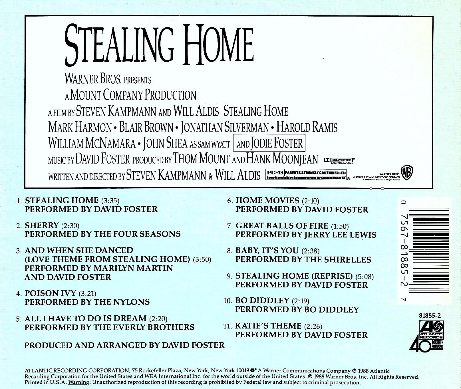 Stealing Home: Original Motion Picture Soundtrack - Movie Soundtrack CD for Film Lovers & Collectors - Perfect for Home Theater & Music Enthusiasts