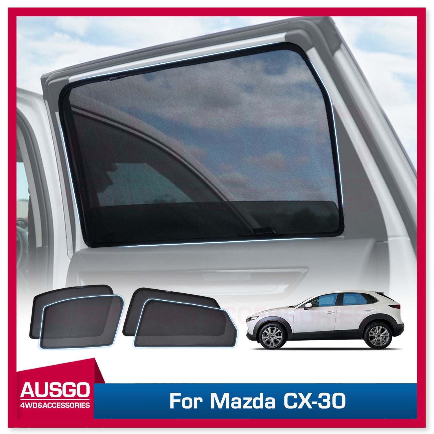 Magnetic Window Sun Shade for Mazda CX-30 (2019-2023) - UV Protection & Heat Blocking Car Shade - Perfect for Summer Driving & Parking