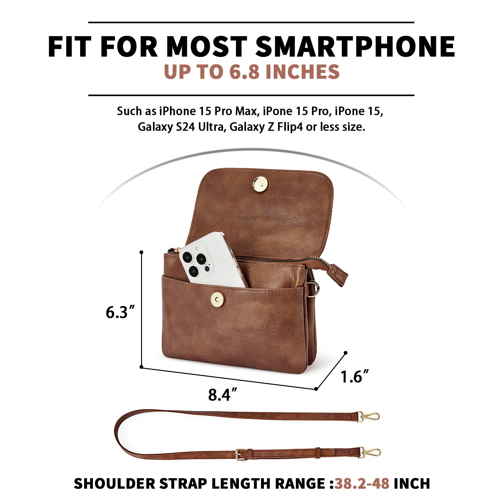 CHOLISS Vegan Leather Small Crossbody Bag for Women - Adjustable Strap Mini Phone Purse, Perfect for Travel, Shopping & Everyday Use