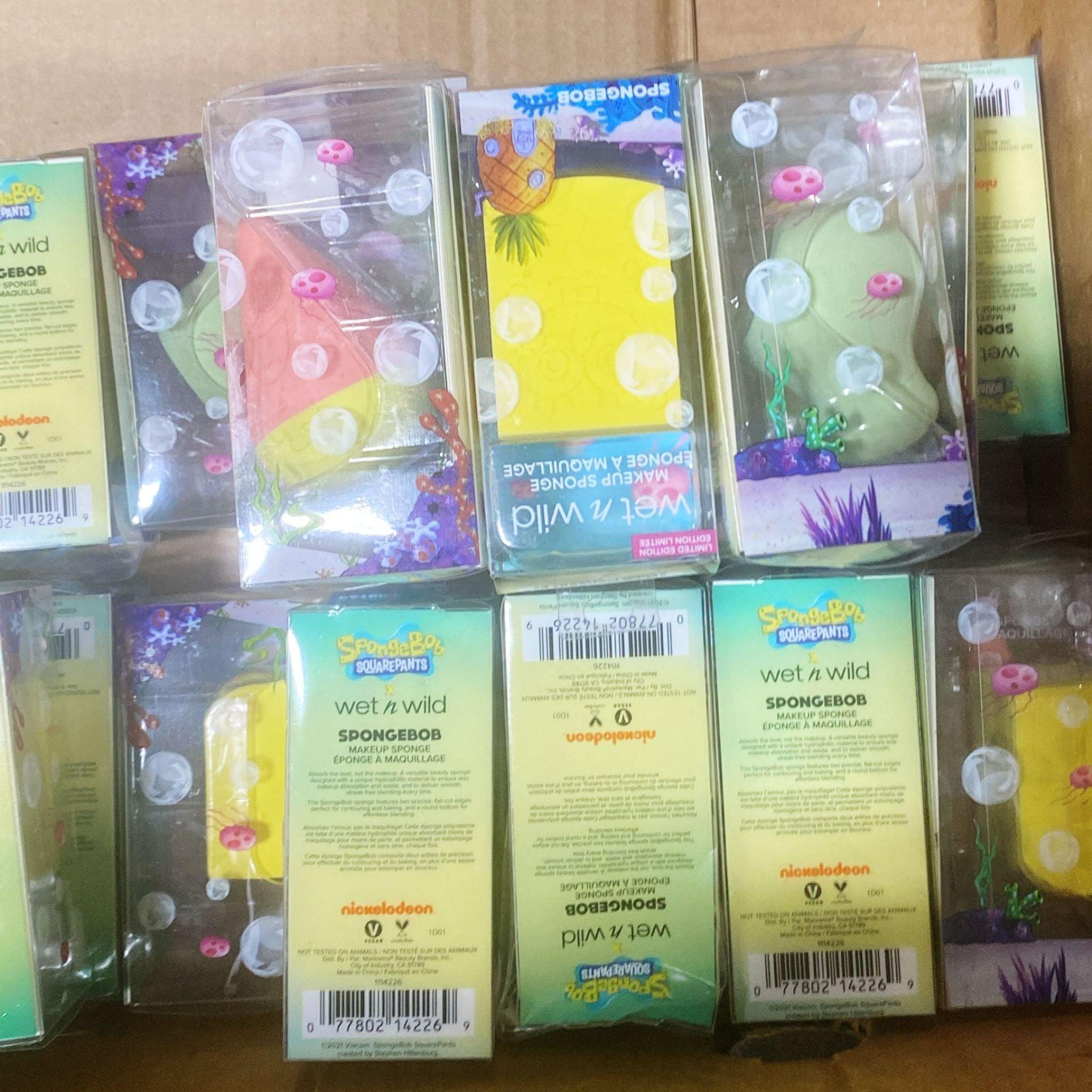 SpongeBob SquarePants Wet n Wild Makeup Set - 45 Pcs SpongeBob, Squidward & Patrick Character Cosmetics Kit - Perfect for Halloween Costumes, Themed Parties & Cartoon Lovers