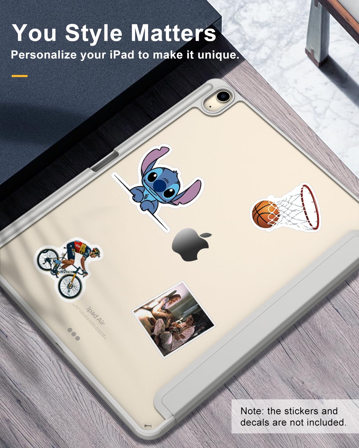 TiMOVO Slim Stand Protective Case for iPad Air 13 inch (M3/M2 2024/2025 Model) - Clear Transparent Back Cover with Pencil Holder & Auto Wake/Sleep - Light Gray | Perfect for Work, Study & Travel Protection