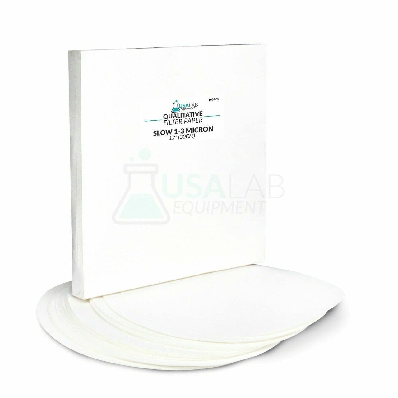 Premium Qualitative Filter Paper - Slow Flow 1-3 Micron Pore Size - Multiple Sizes (Whatman Grade) - Laboratory & Scientific Use - USA Made - Perfect for Chemistry Experiments, Filtration Processes & Lab Analysis