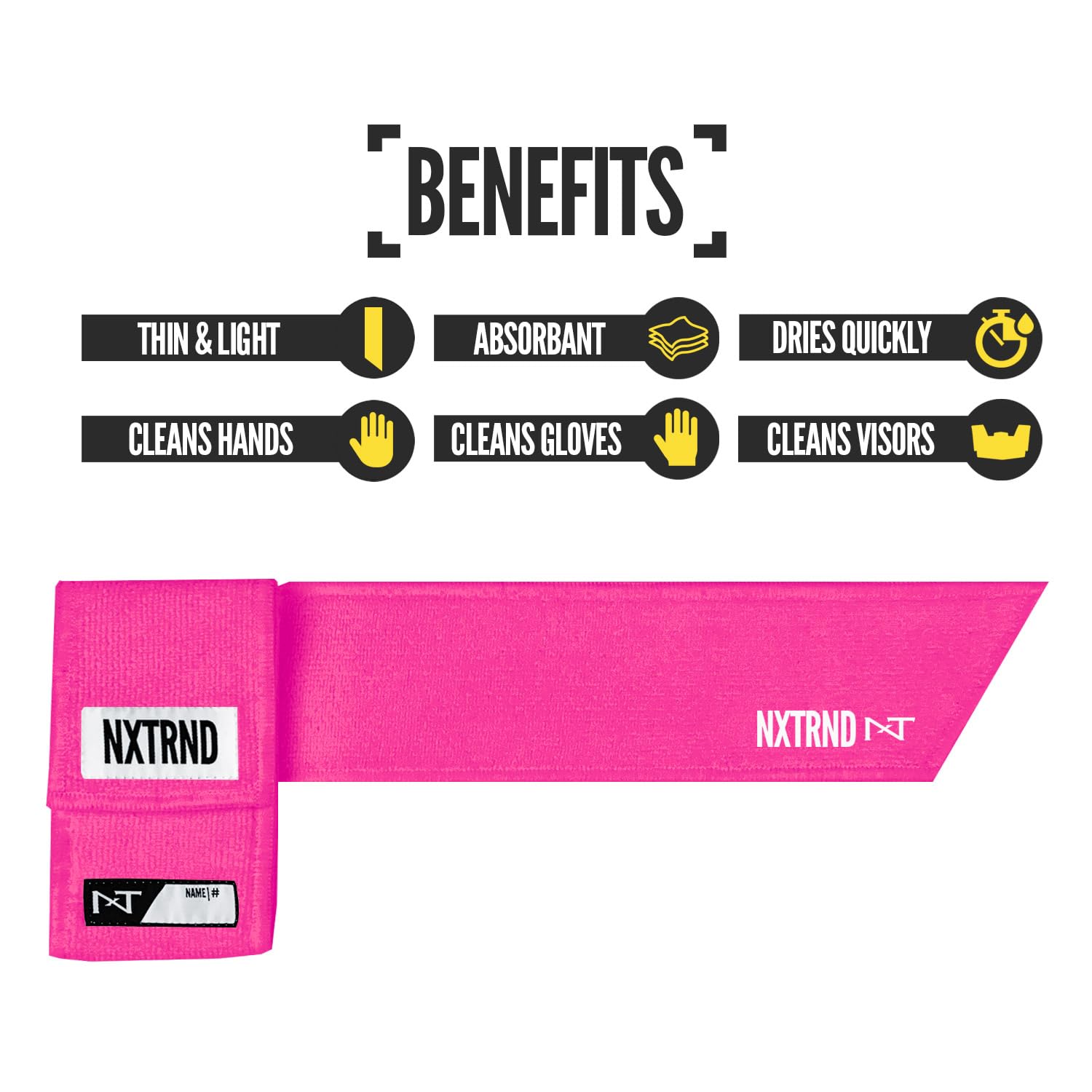 Nxtrnd Streamer Football Towel - Ultra Thin Quick Dry Sports Towel for Hands & Football Accessories - Perfect for Games, Training & Outdoor Activities (Pink)